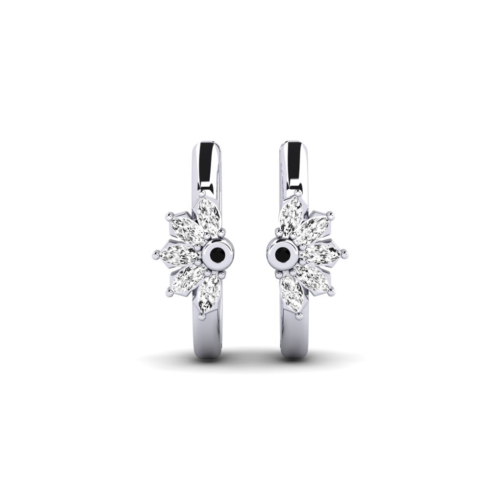 14ct White Gold Black Onyx Women's Earring Amagiyama