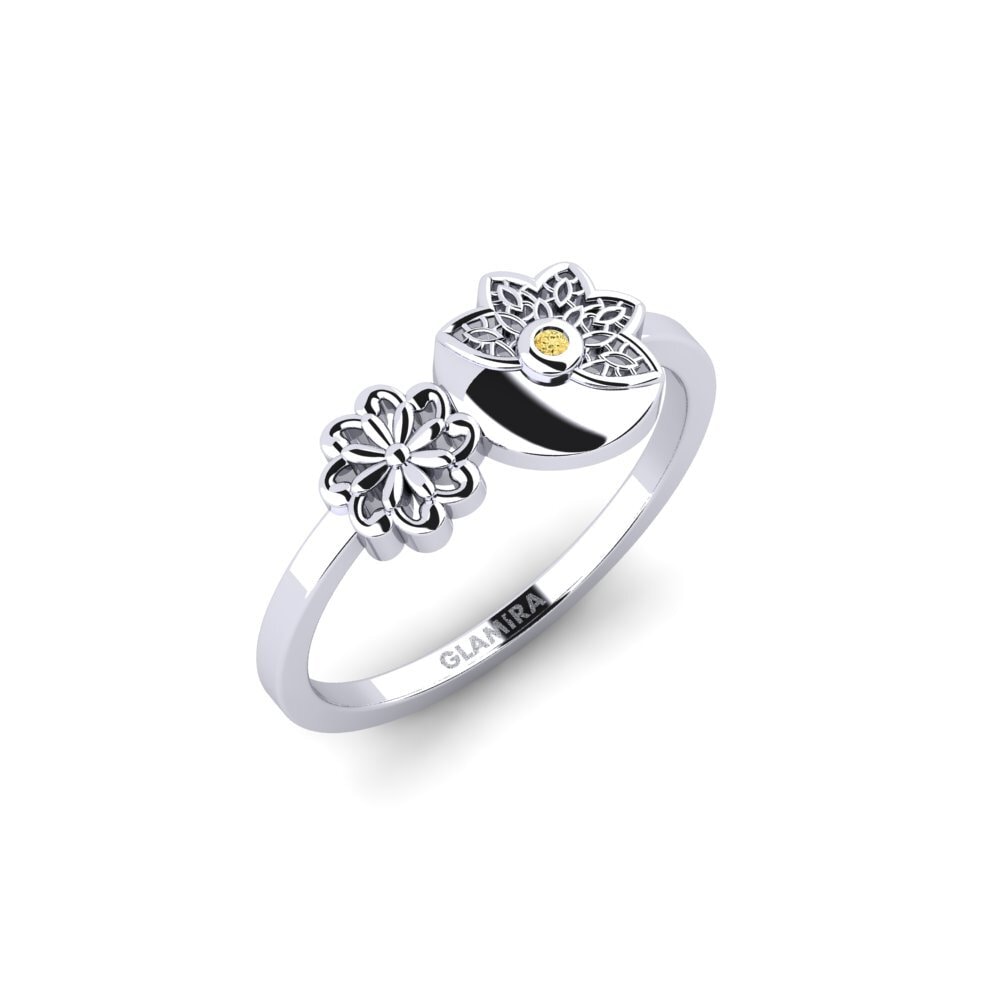 18ct White Gold Yellow Diamond Ring Artillerigatan