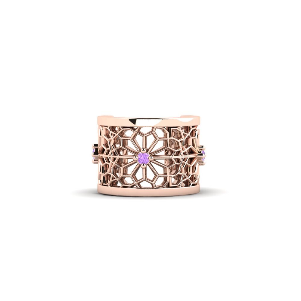 14ct Rose Gold Amethyst Women's Earring Asagao