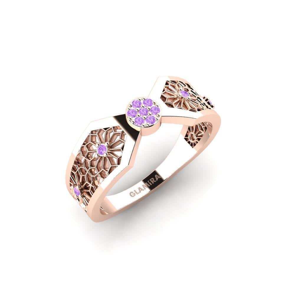 14ct Rose Gold Amethyst Ring Asamayama