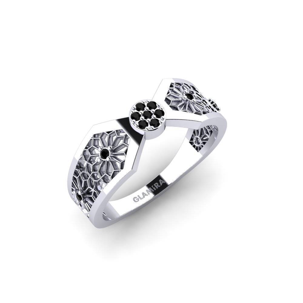 14ct White Gold Black Onyx Ring Asamayama