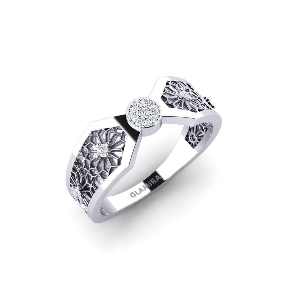 18ct White Gold Zirconia Ring Asamayama