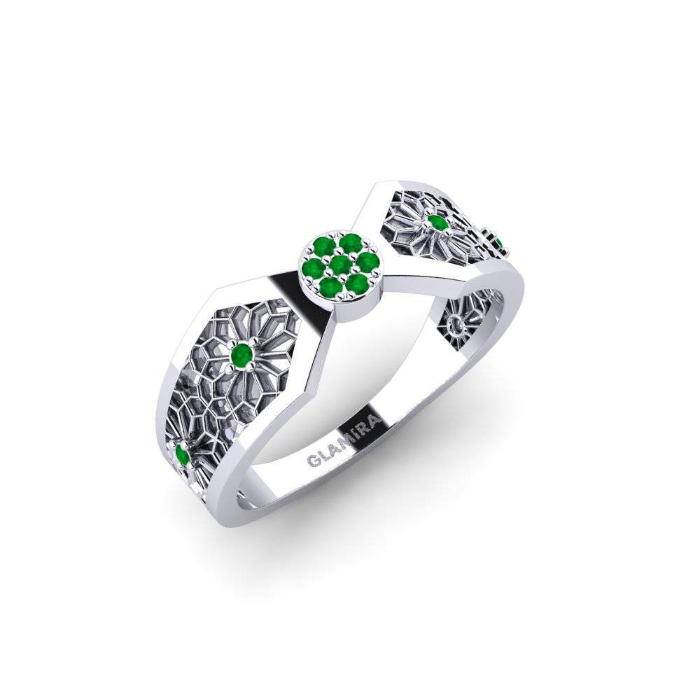 14ct White Gold Emerald Ring Asamayama