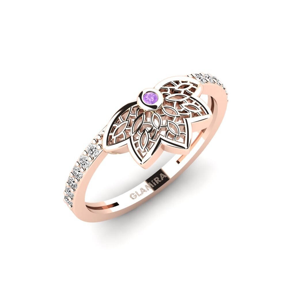 14ct Rose Gold Amethyst Ring Atlasgatan