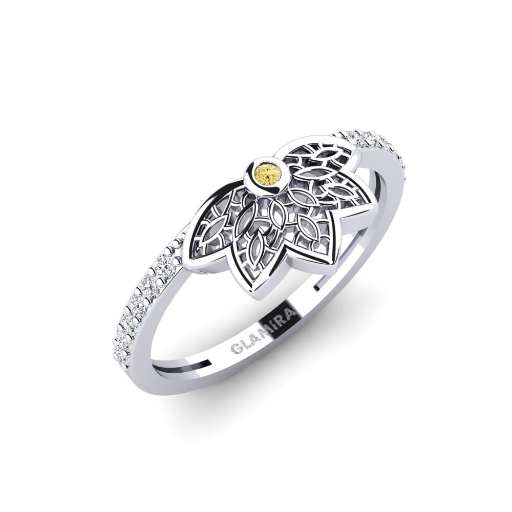 18ct White Gold Yellow Diamond Ring Atlasgatan