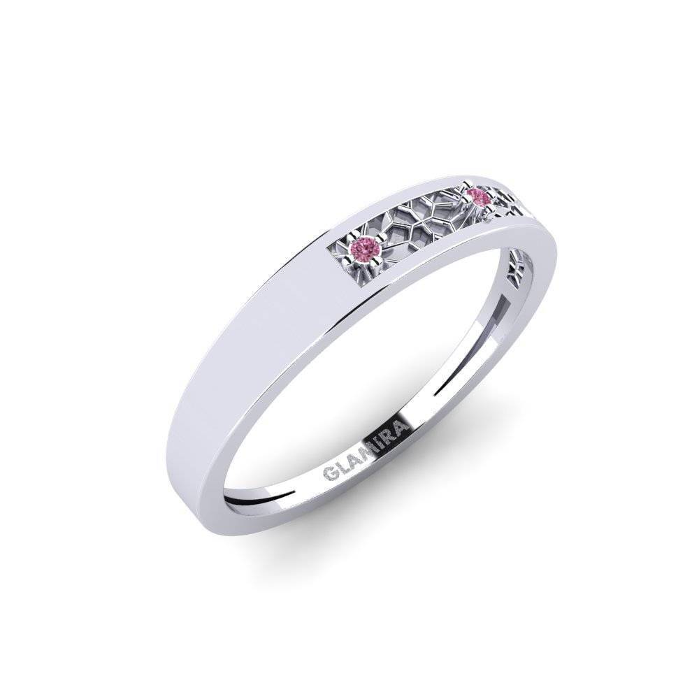 White Silver Rhodolite Garnet Ring Azumaya