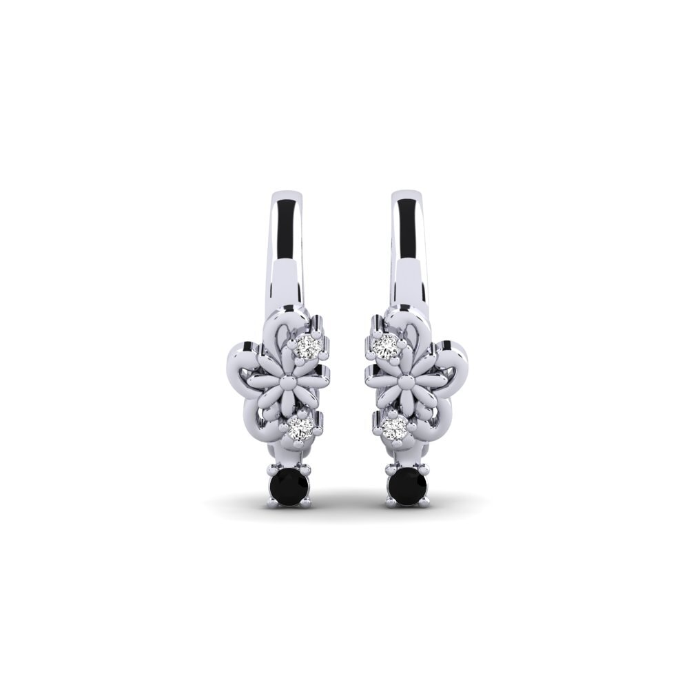 14ct White Gold Black Onyx Women's Earring Bagares