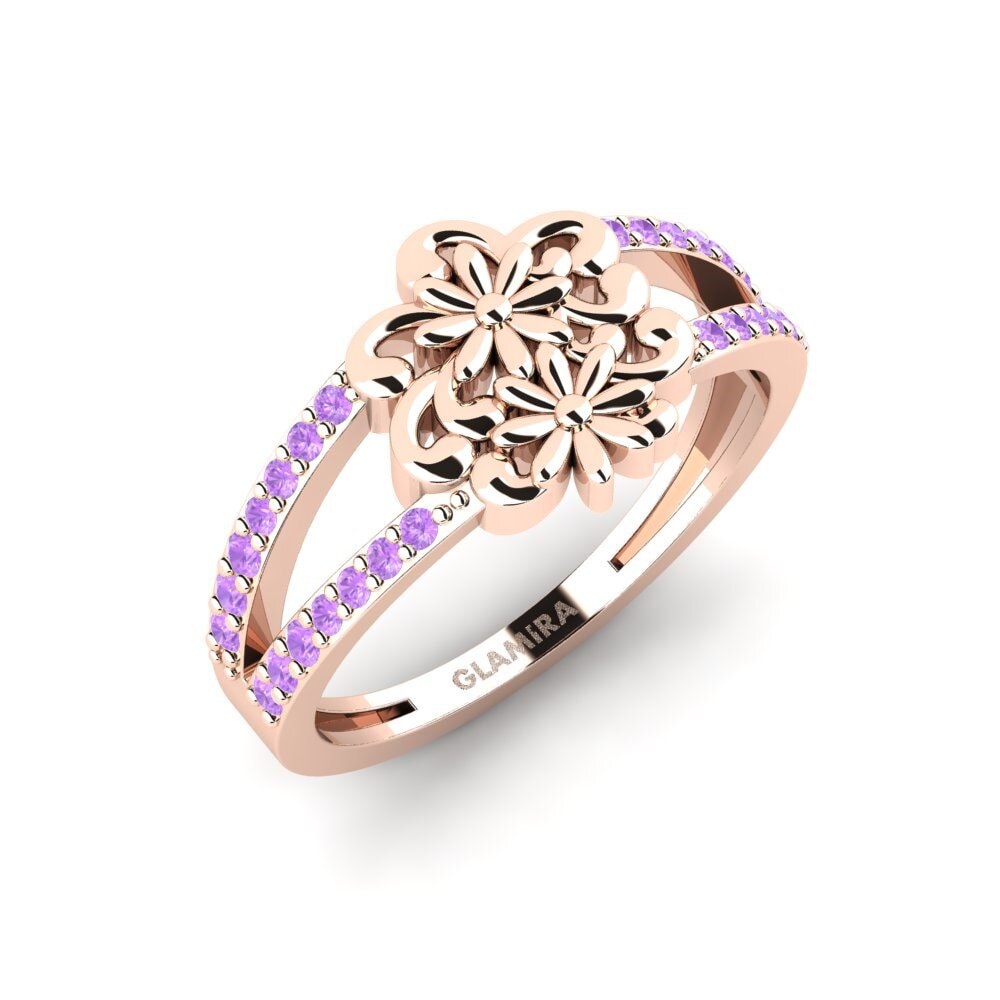 14ct Rose Gold Amethyst Ring Bastugatan