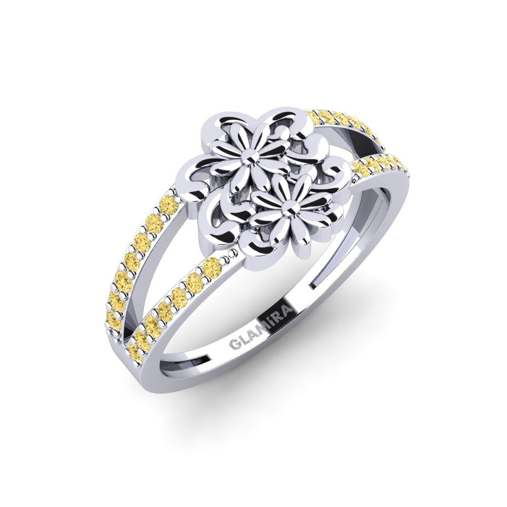 18ct White Gold Yellow Diamond Ring Bastugatan
