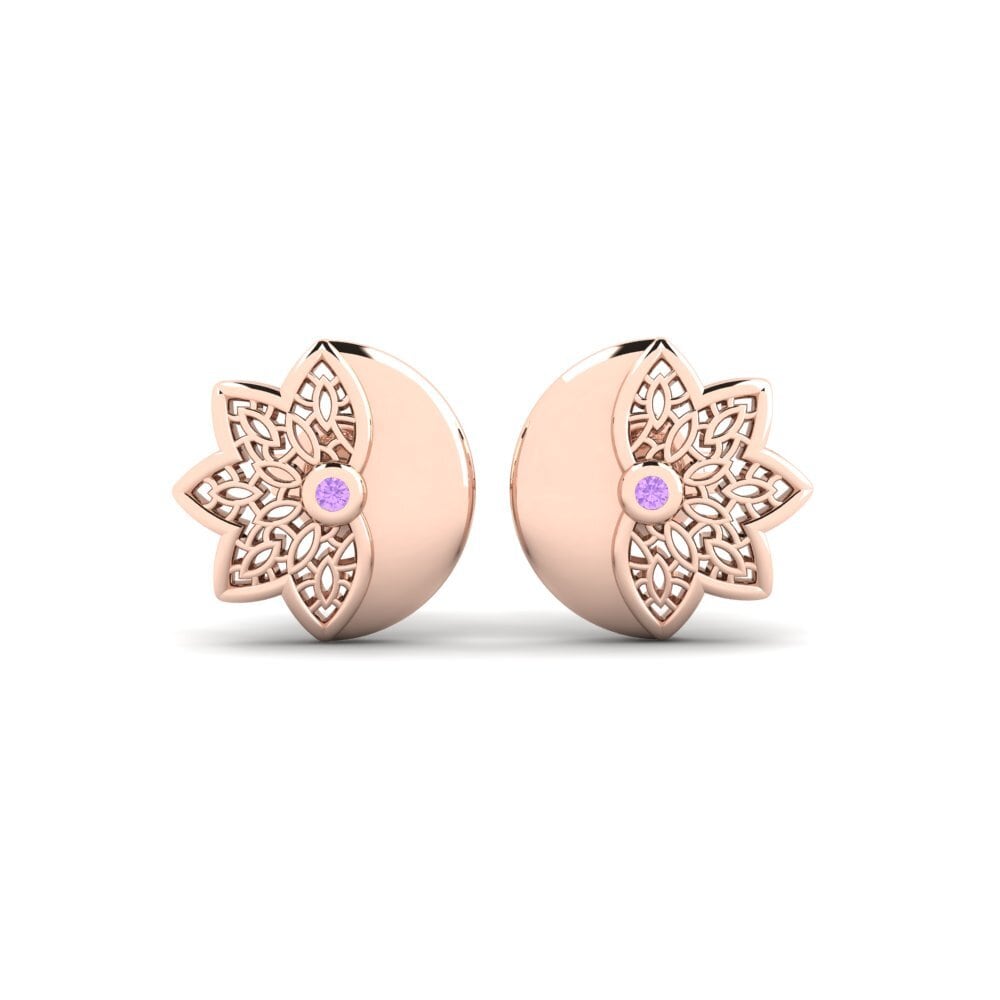 14ct Rose Gold Amethyst Women's Earring Bellmansgatan