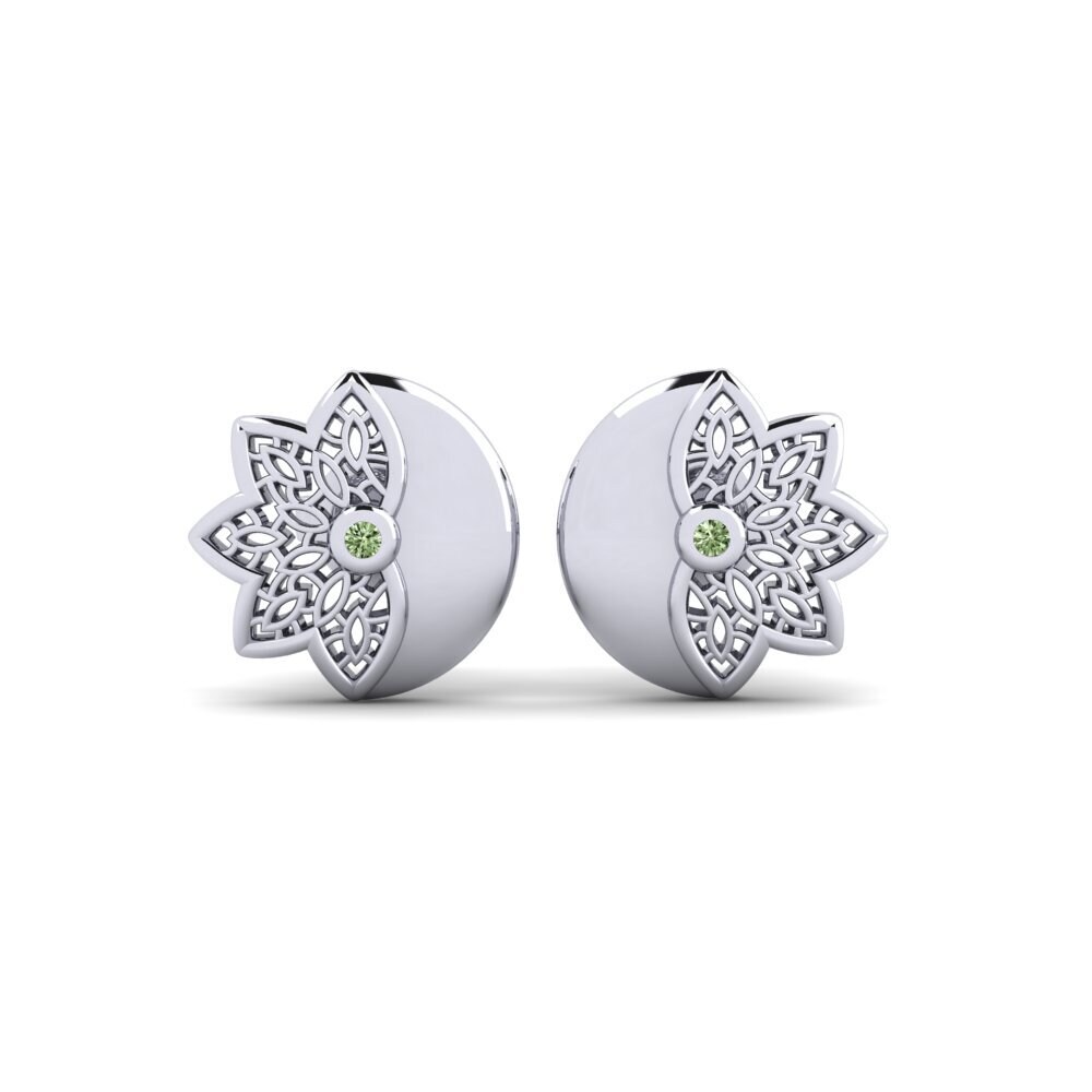 White Silver Green Diamond Women's Earring Bellmansgatan