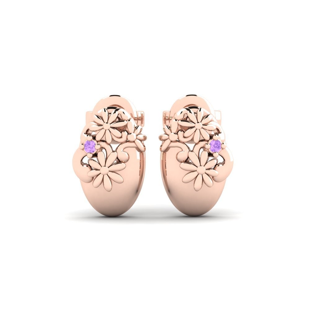 14ct Rose Gold Amethyst Women's Earring Bergsundsgatvc