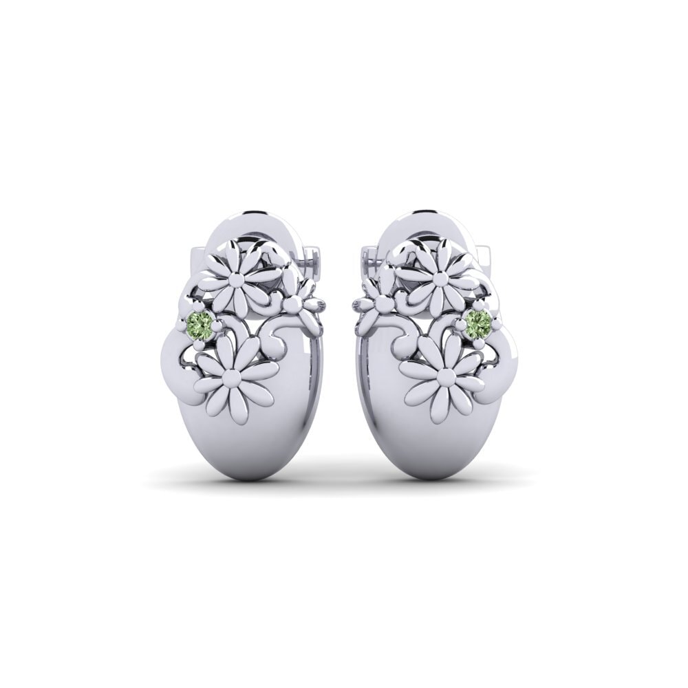 White Silver Green Diamond Women's Earring Bergsundsgatvc