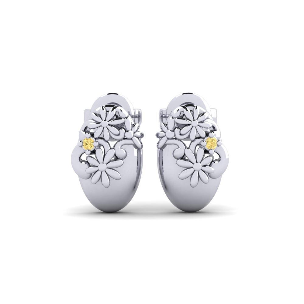 18ct White Gold Yellow Diamond Women's Earring Bergsundsgatvc