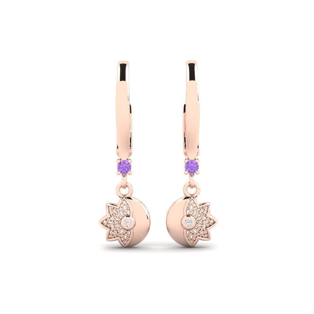 14ct Rose Gold Amethyst Women's Earring Blecktornsgrand