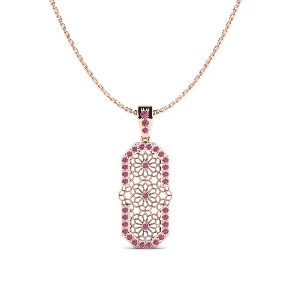 14ct Rose Gold Rhodolite Garnet Women's Pendant Bormio