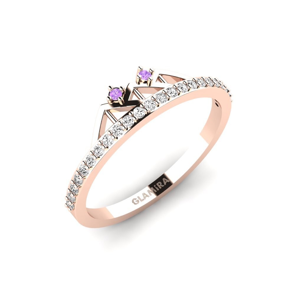 14ct Rose Gold Amethyst Ring Chimoza