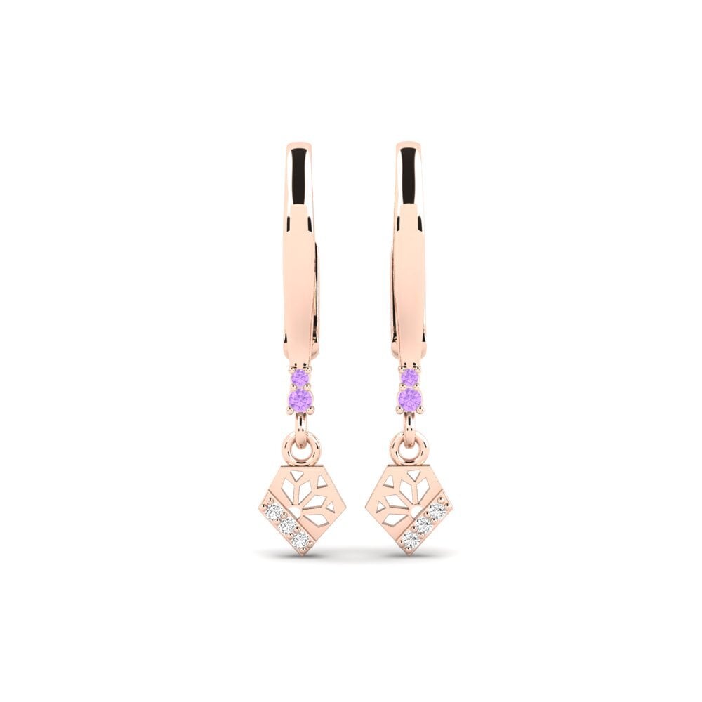 14ct Rose Gold Amethyst Women's Earring Chitsanzo