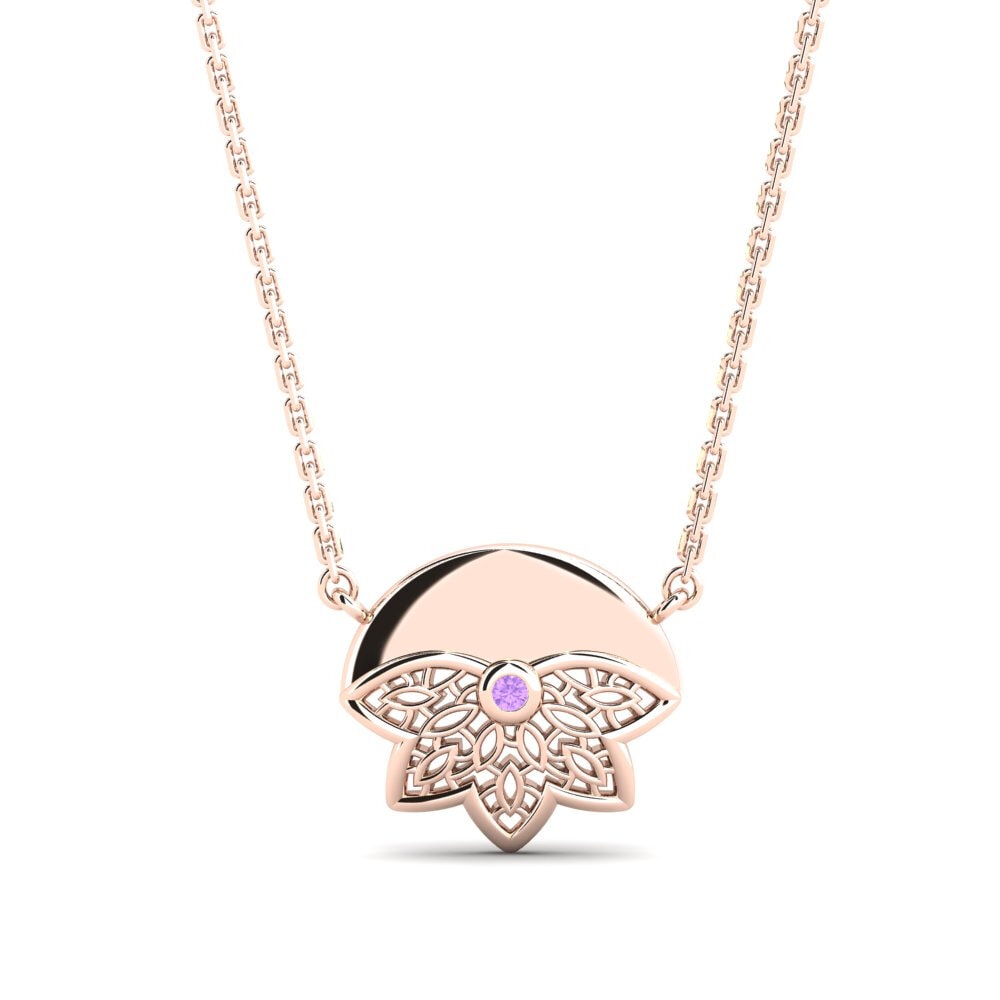 14ct Rose Gold Amethyst Women's Necklace Fleminggatan