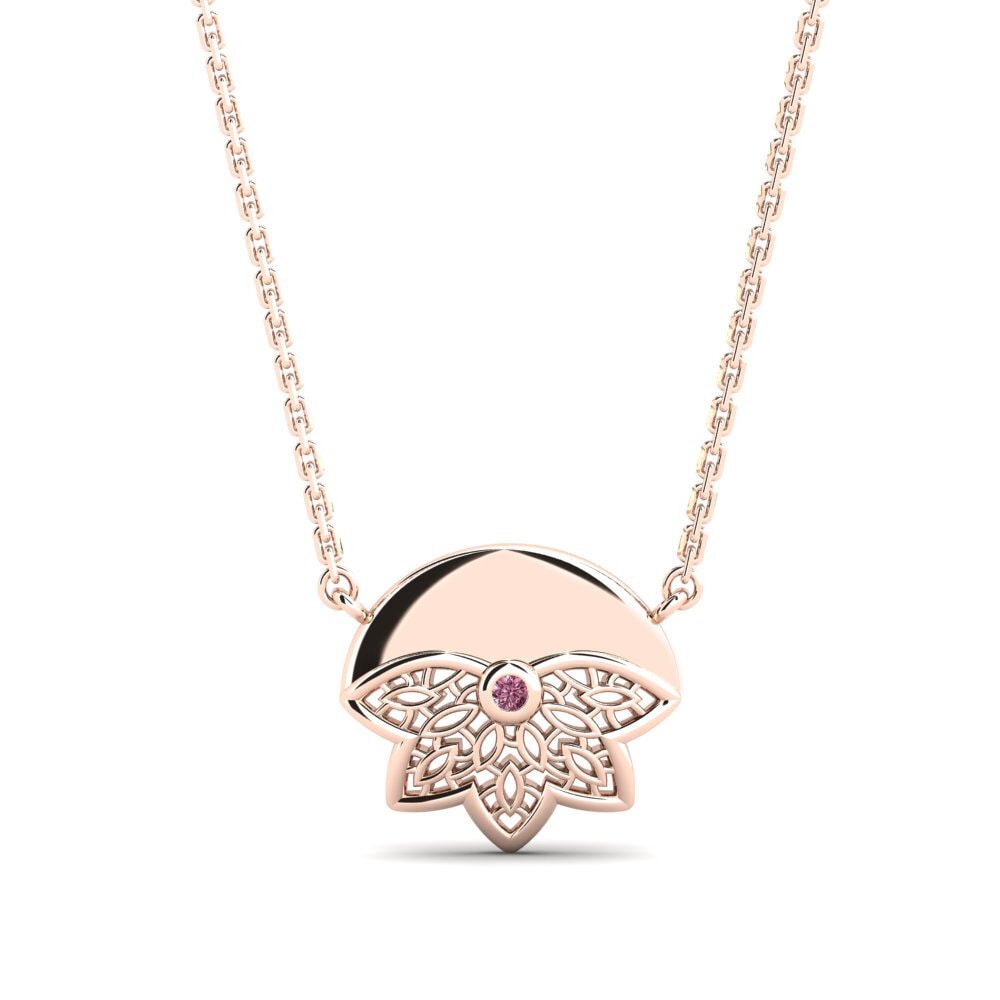14ct Rose Gold Rhodolite Garnet Women's Necklace Fleminggatan