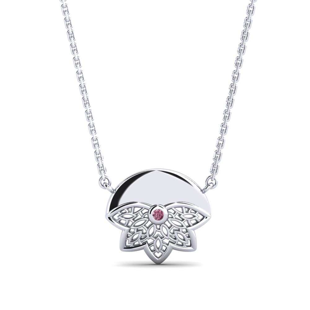 White Silver Rhodolite Garnet Women's Necklace Fleminggatan