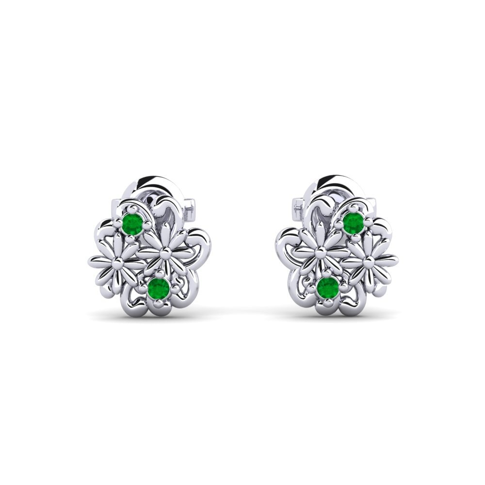 Plata 925 Esmeralda Pendiente de mujer Jarlsgatan