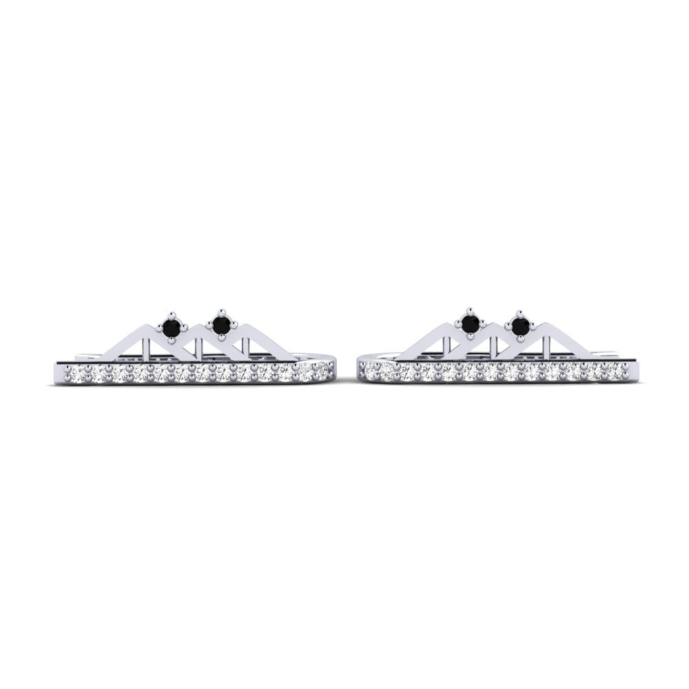White Silver Black Sapphire Women's Earring Jekh