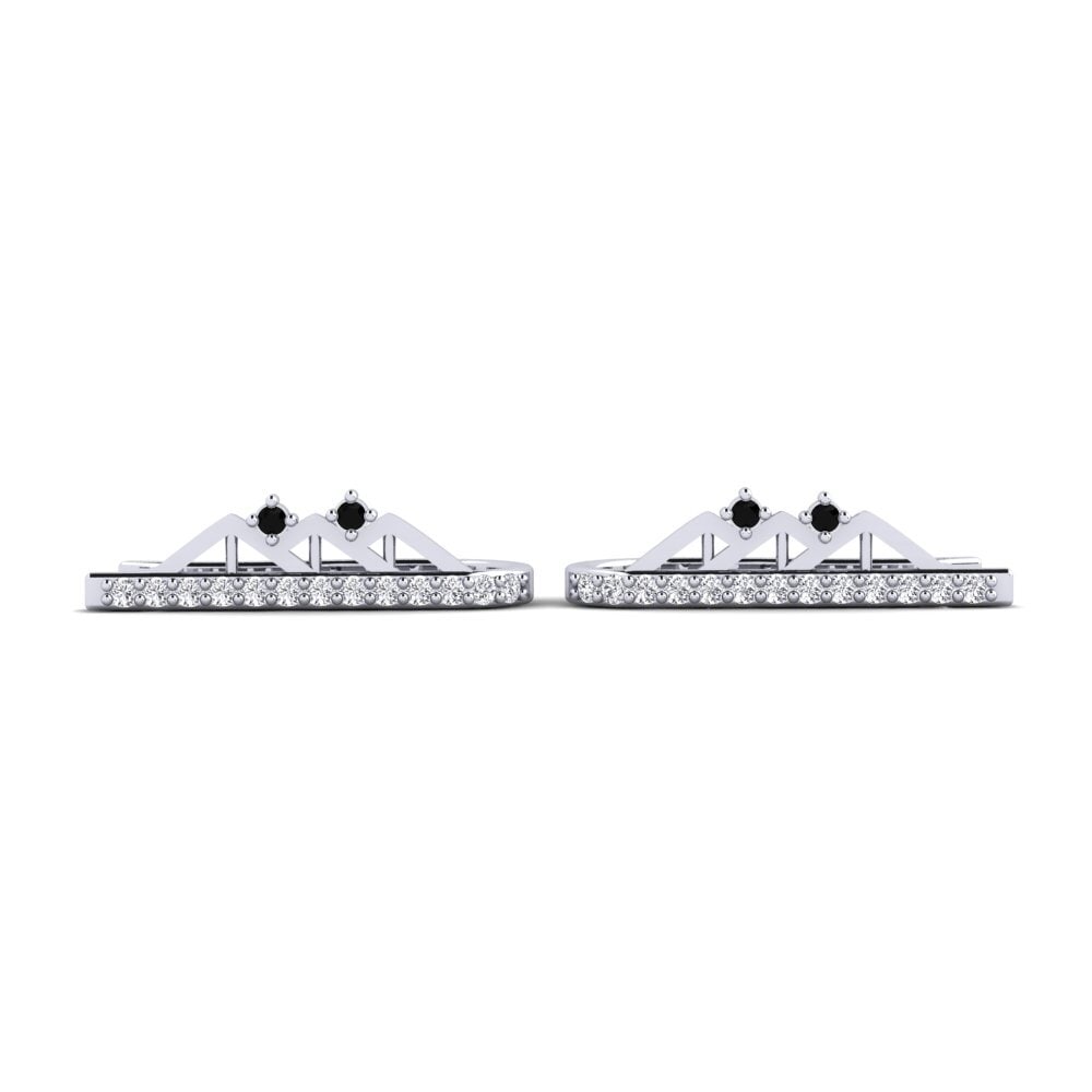 Plata 925 Diamante Negro Pendiente de mujer Jekh