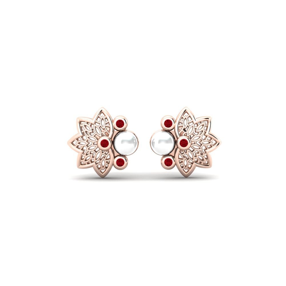 Rotgold 375 Roter Zirkonia Damen ohrring Lastmakar