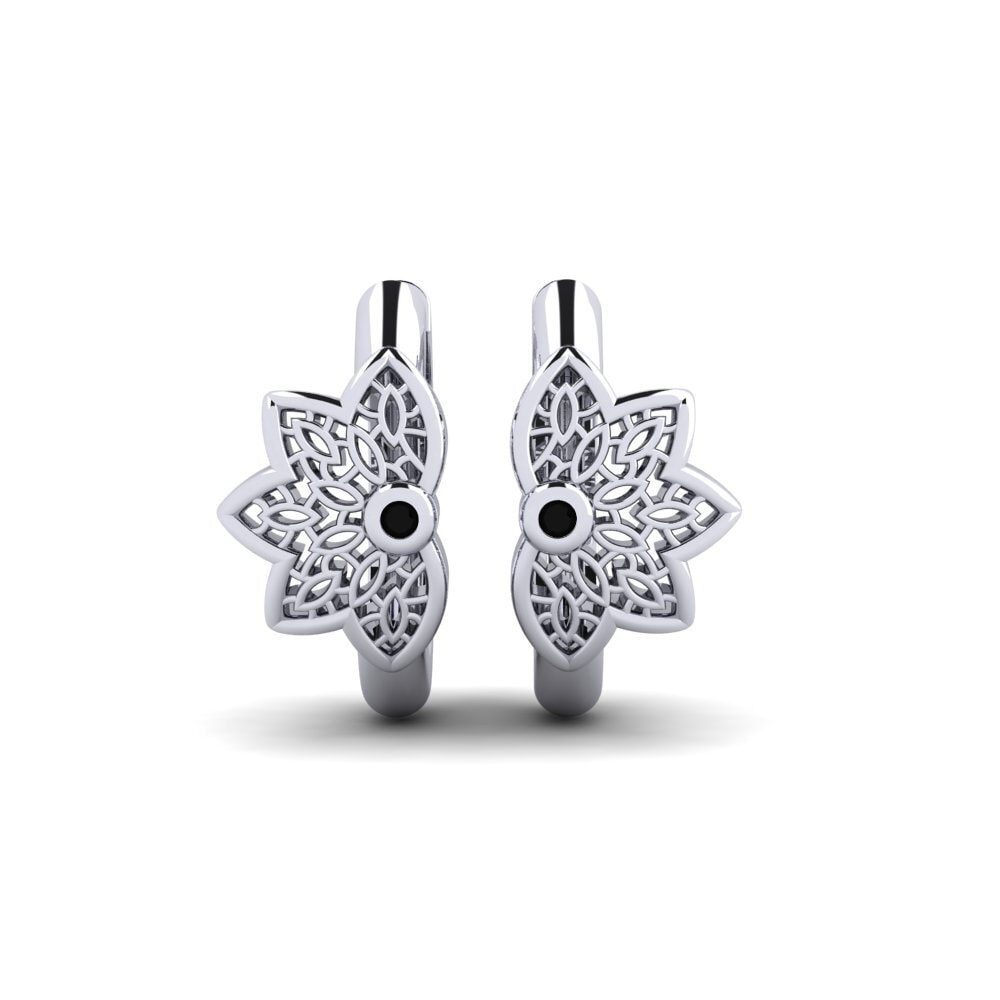 White Silver Black Sapphire Women's Earring Celsiusgatan