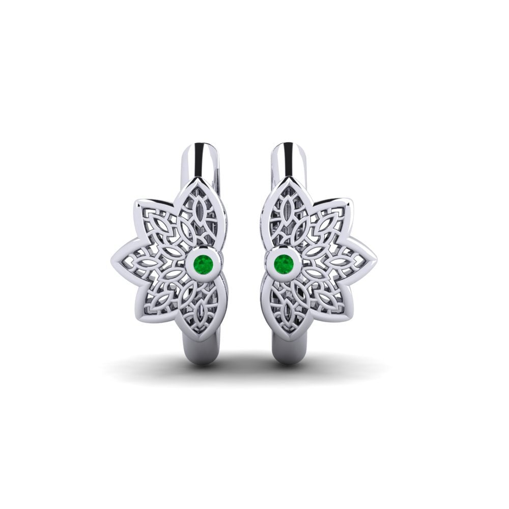 Plata 925 Esmeralda Pendiente de mujer Celsiusgatan