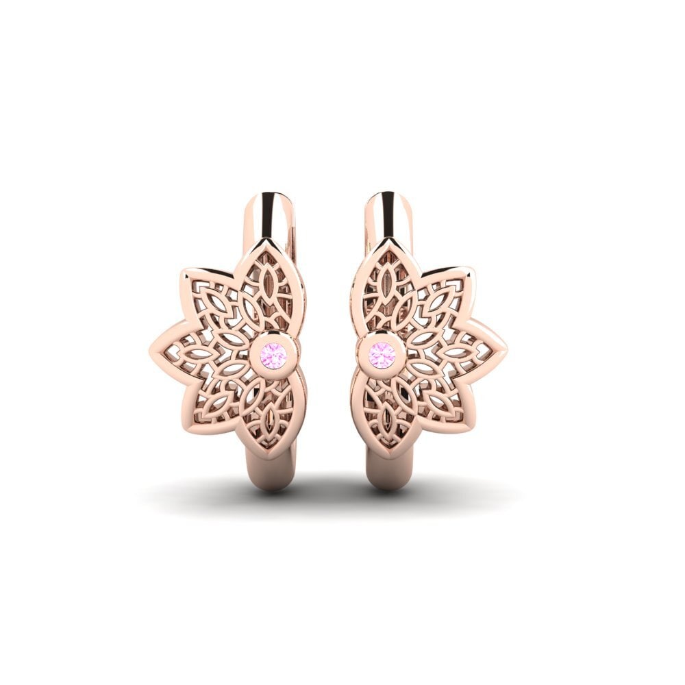 14k Oro Rosa Zafiro Rosado Pendiente de mujer Celsiusgatan