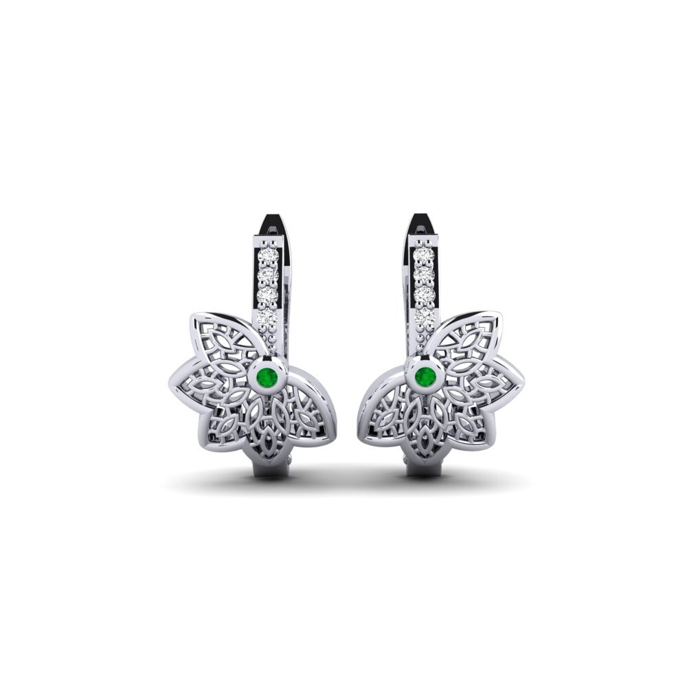 Plata 925 Esmeralda Pendiente de mujer Djurgardsborn