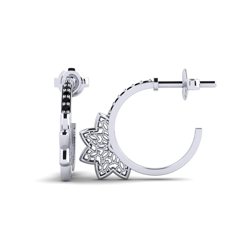 Plata 925 Diamante Negro Pendiente de mujer Dobelnsgatan