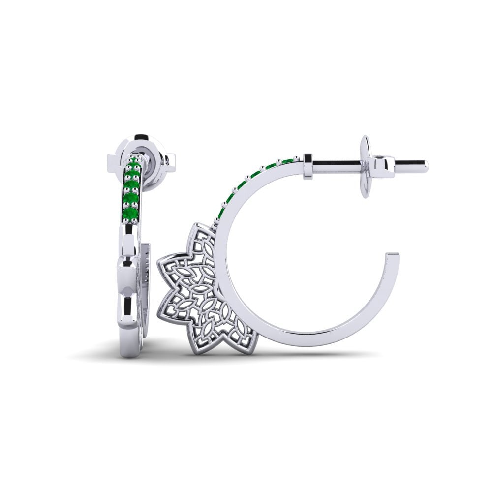 Plata 925 Esmeralda Pendiente de mujer Dobelnsgatan