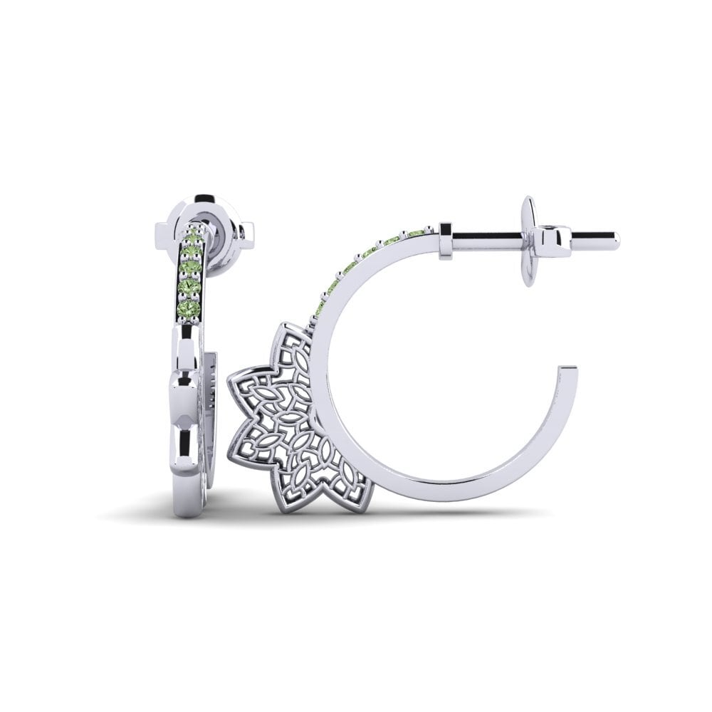 White Silver Green Diamond Women's Earring Dobelnsgatan