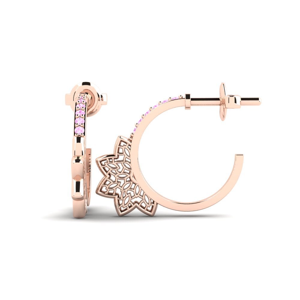 14k Oro Rosa Zafiro Rosado Pendiente de mujer Dobelnsgatan