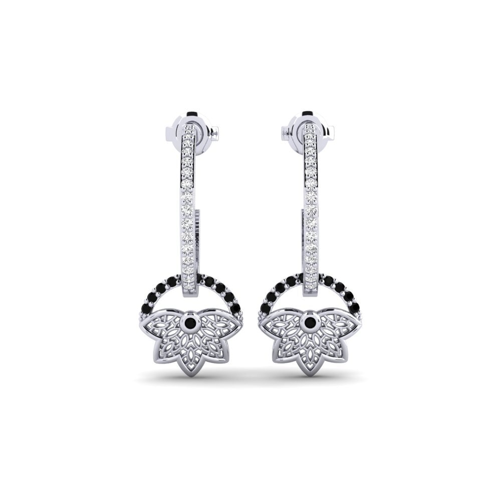 White Silver Black Sapphire Women's Earring Drottninggatan