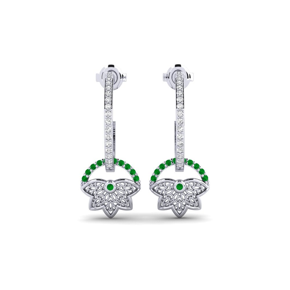 Plata 925 Esmeralda Pendiente de mujer Drottninggatan