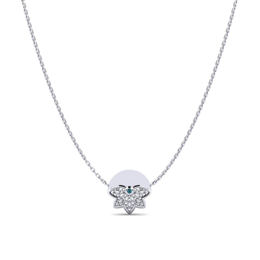 Paladio 950 Diamante Azul Collar de Mujer Johannesgatan