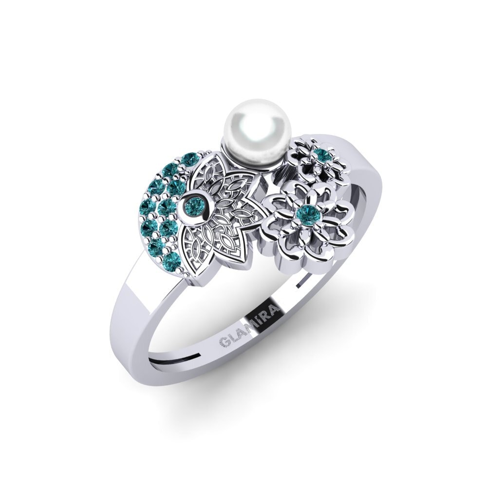 Weißgold 585 Blauer Diamant Ring Kungsgatan