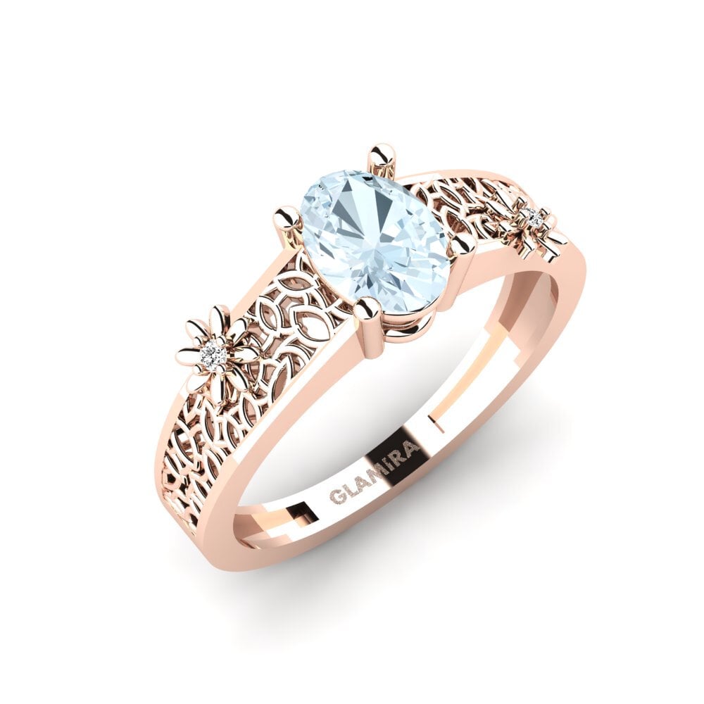 14ct Rose Gold Aquamarine Ring Langholms