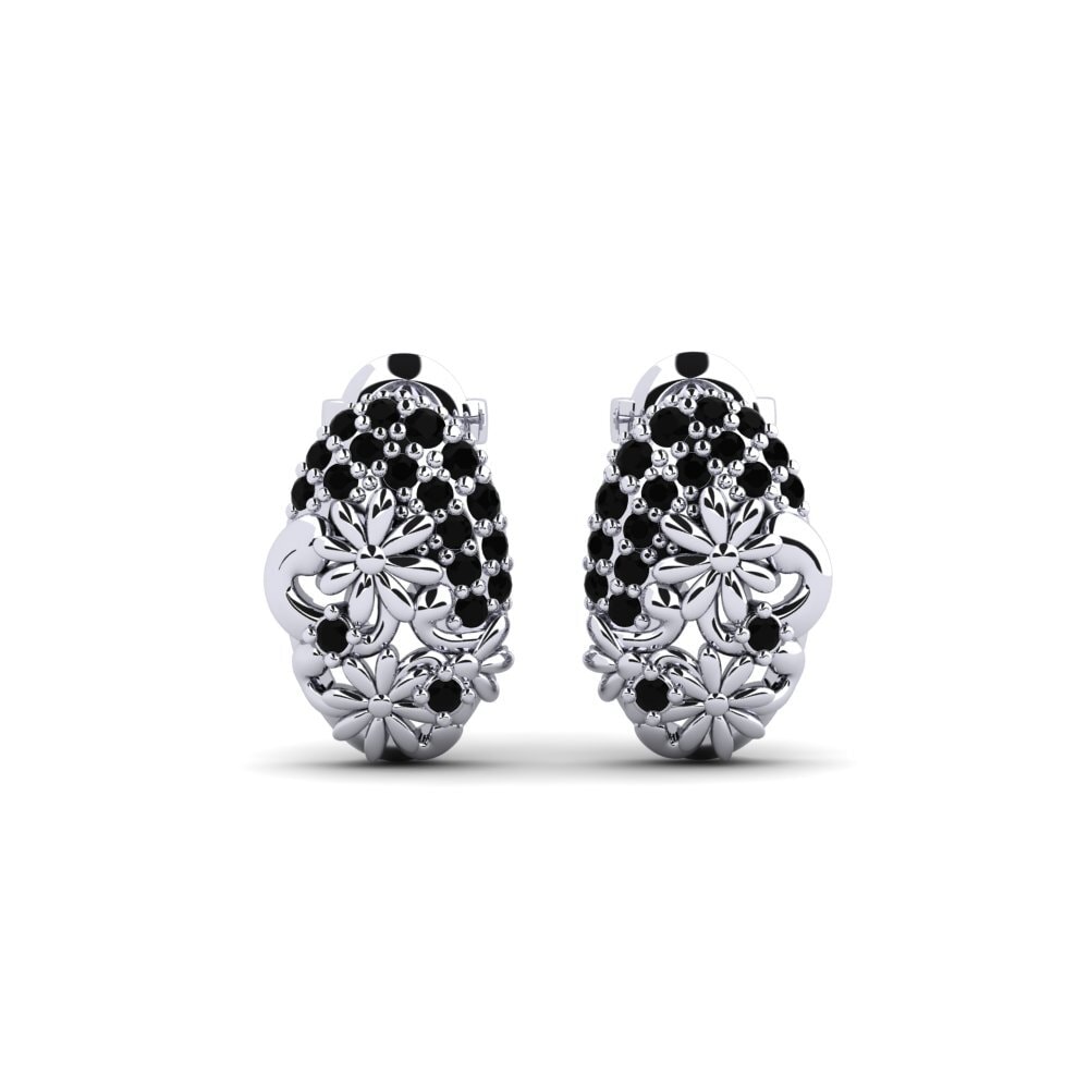 White Silver Black Sapphire Women's Earring Lindhagens