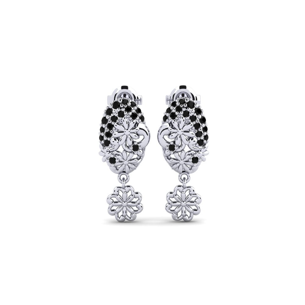 White Silver Black Sapphire Women's Earring Malmskillnads