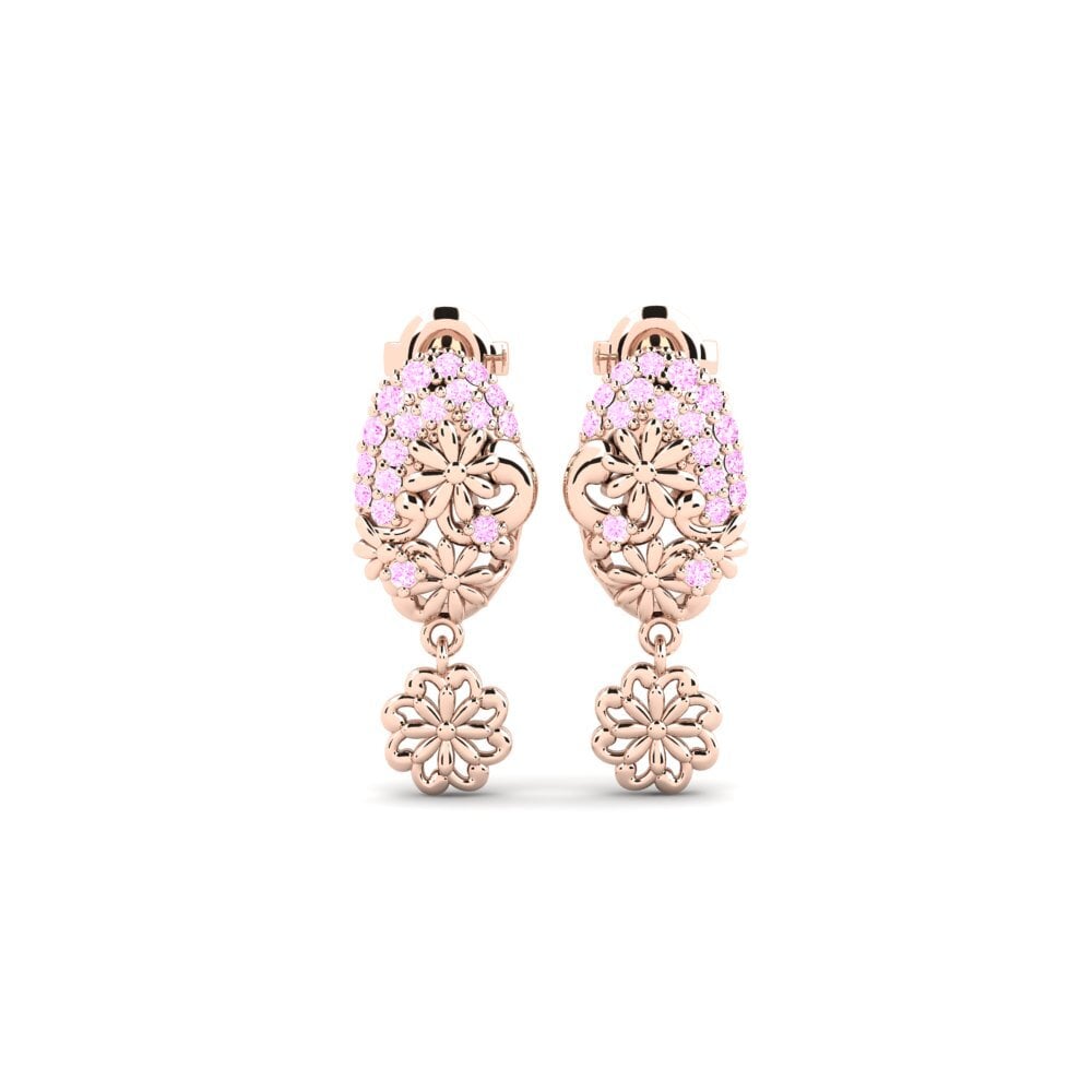 14k Oro Rosa Zafiro Rosado Pendiente de mujer Malmskillnads