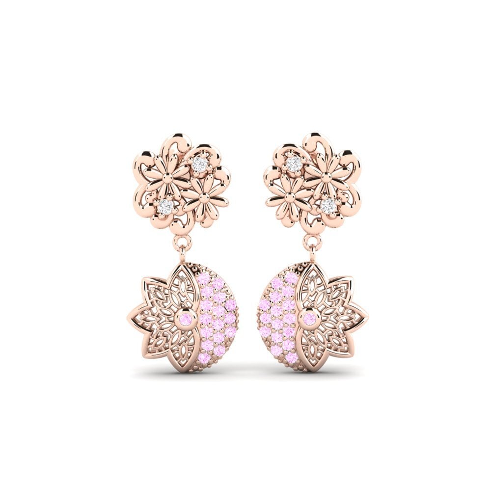 14k Oro Rosa Zafiro Rosado Pendiente de mujer Malmtorgs