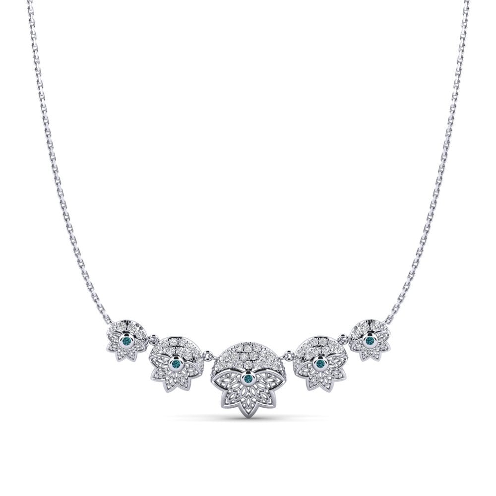 Paladio 950 Diamante Azul Collar de Mujer Nybrogatan