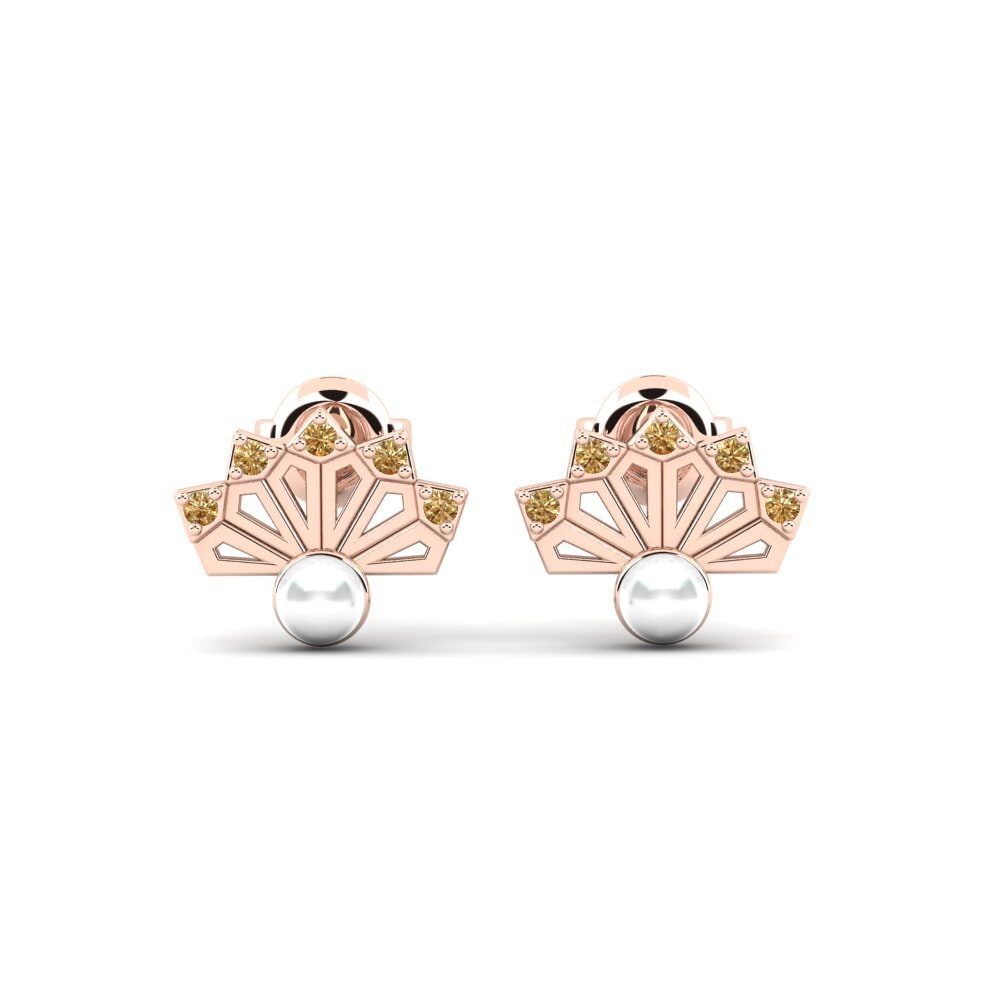 Rotgold 750 Brauner Diamant Damen ohrring Pieridae