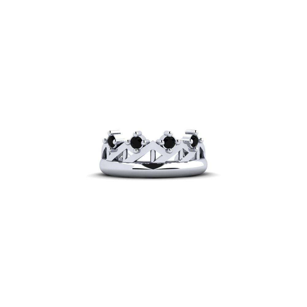 Plata 925 Diamante Negro Pendiente de mujer Sakey