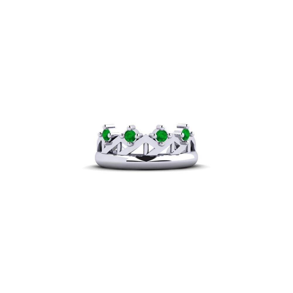 Plata 925 Esmeralda Pendiente de mujer Sakey